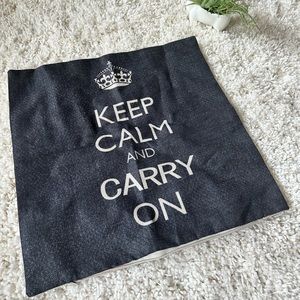 “Keep calm and carry on” standard pillow cover. For home decor.